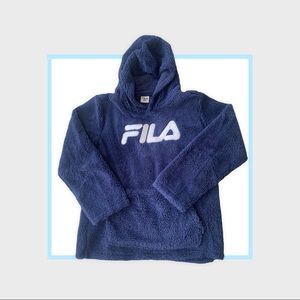 Fila fuzzy navy blue winter sweatshirt!